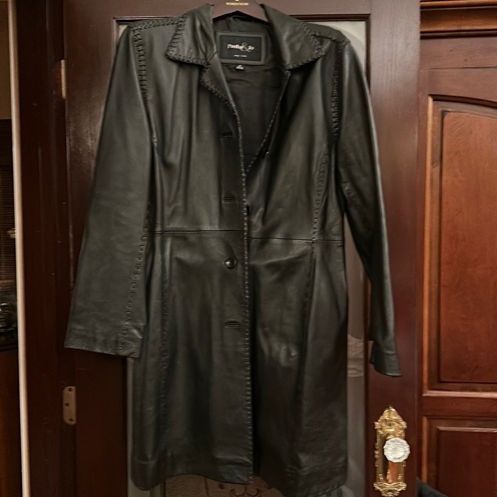 Black leather coat